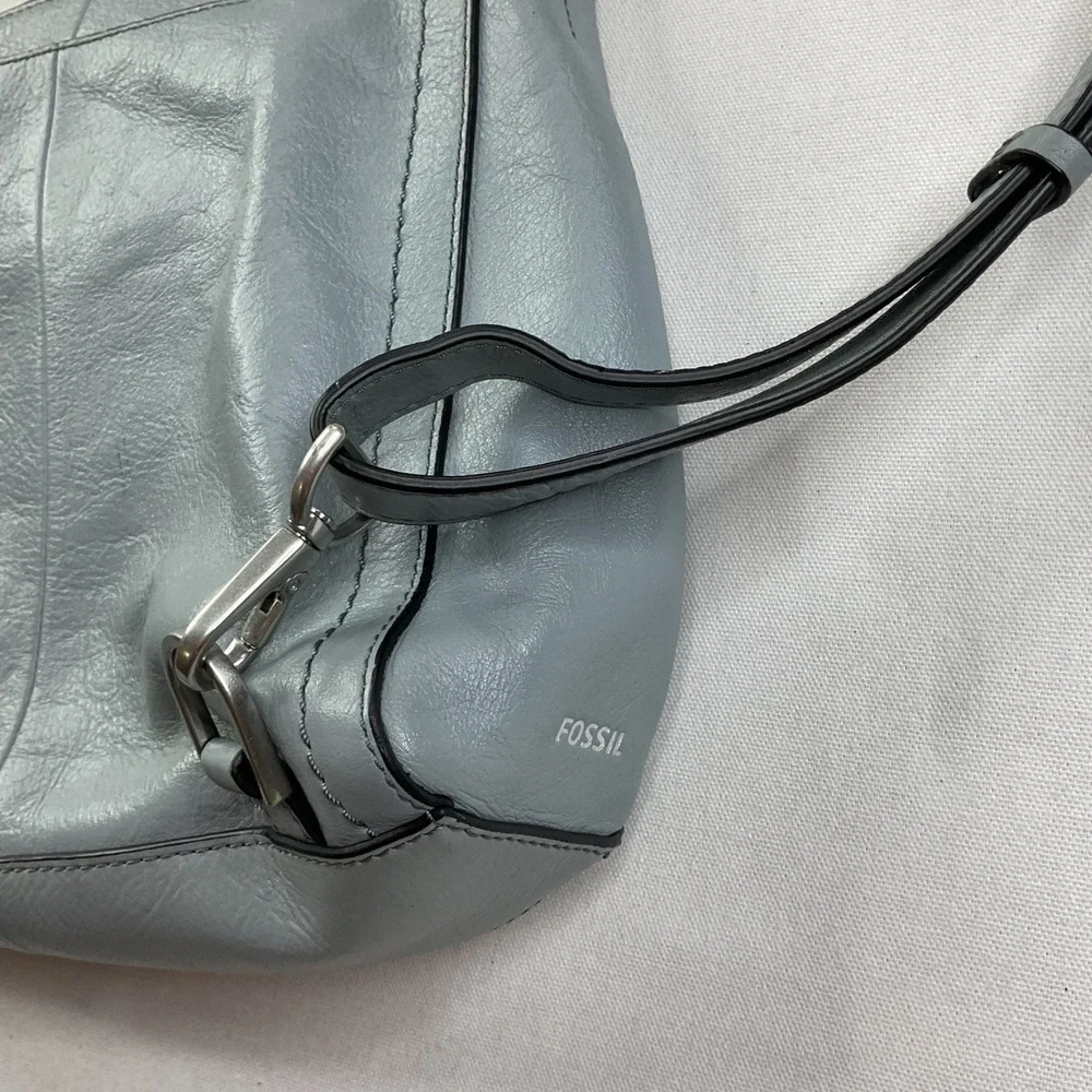 Fossil parker purse Convertible Leather Backpack Tote Bag Dusty Blue ZB7517